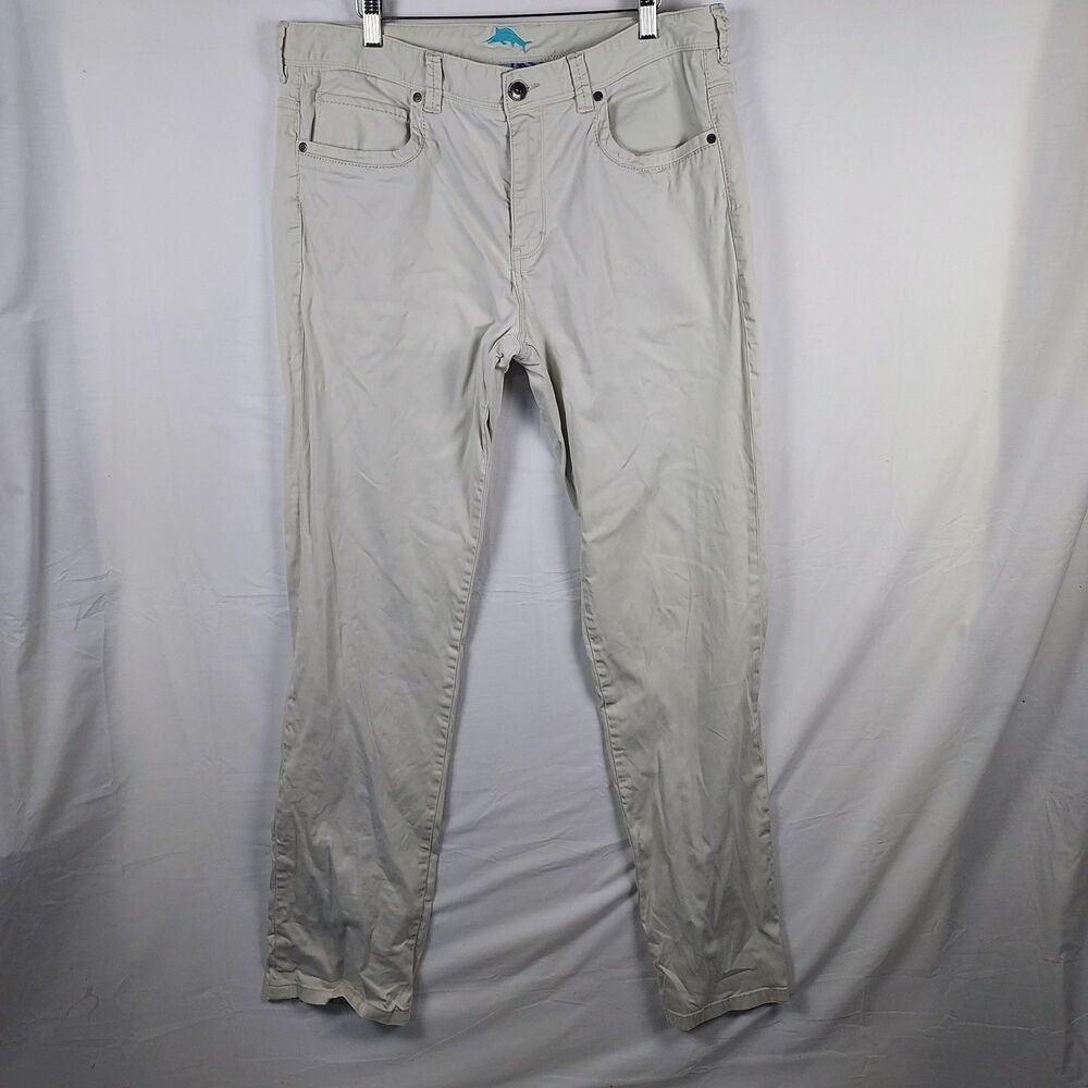 Tommy Bahama Men’s 36×34 Cotton‑Blend Flat‑Front Pants • Tencel Stretch